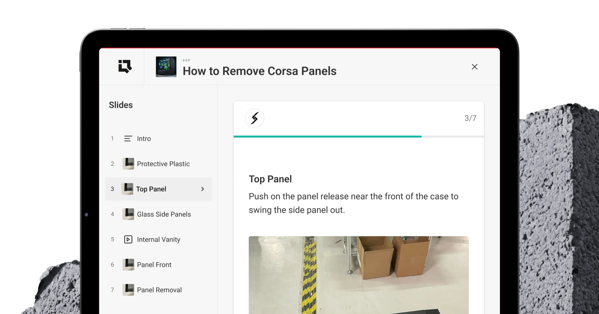 Training manager interface showing assigned content.