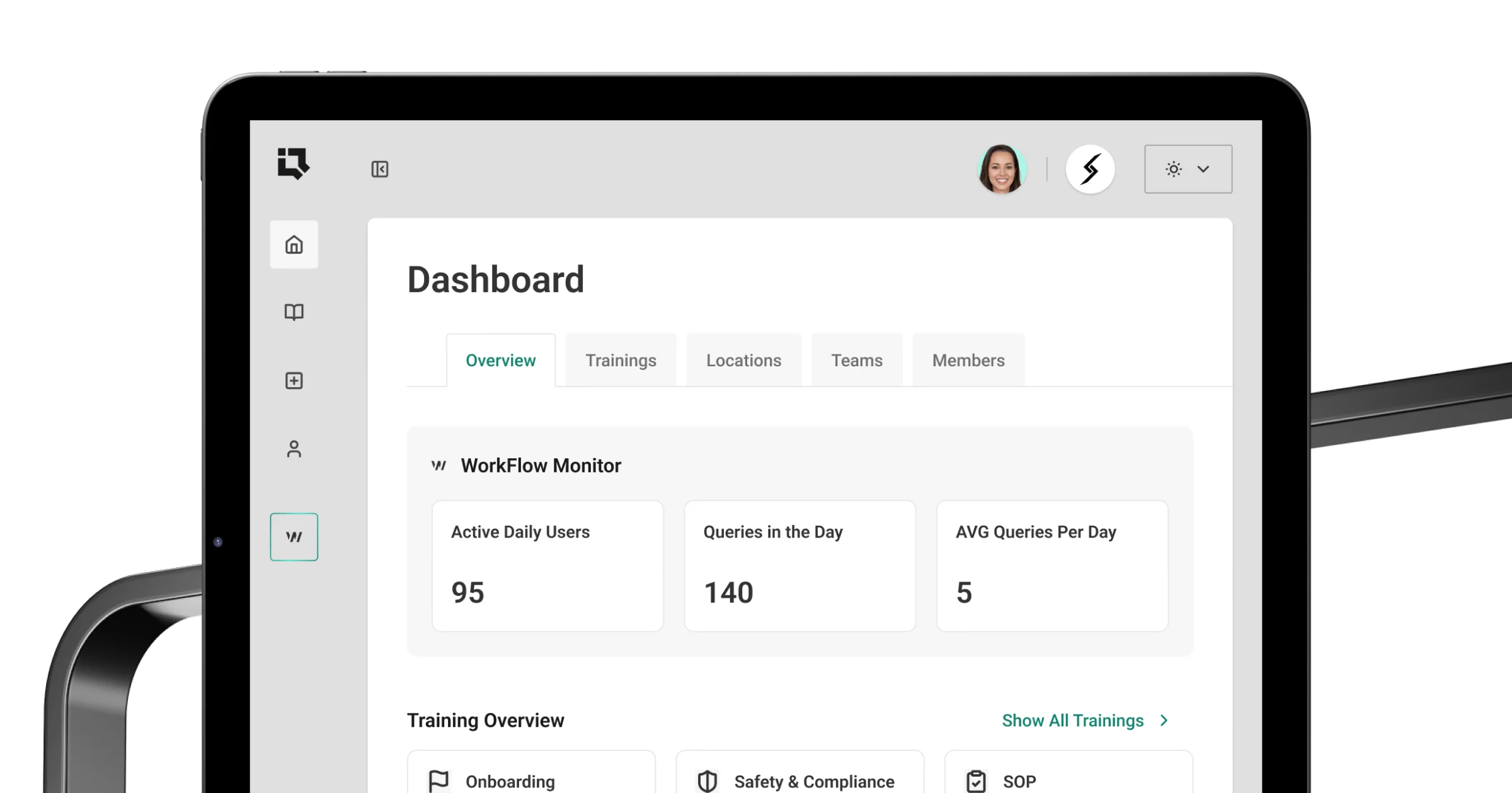 Insights dashboard metrics view.